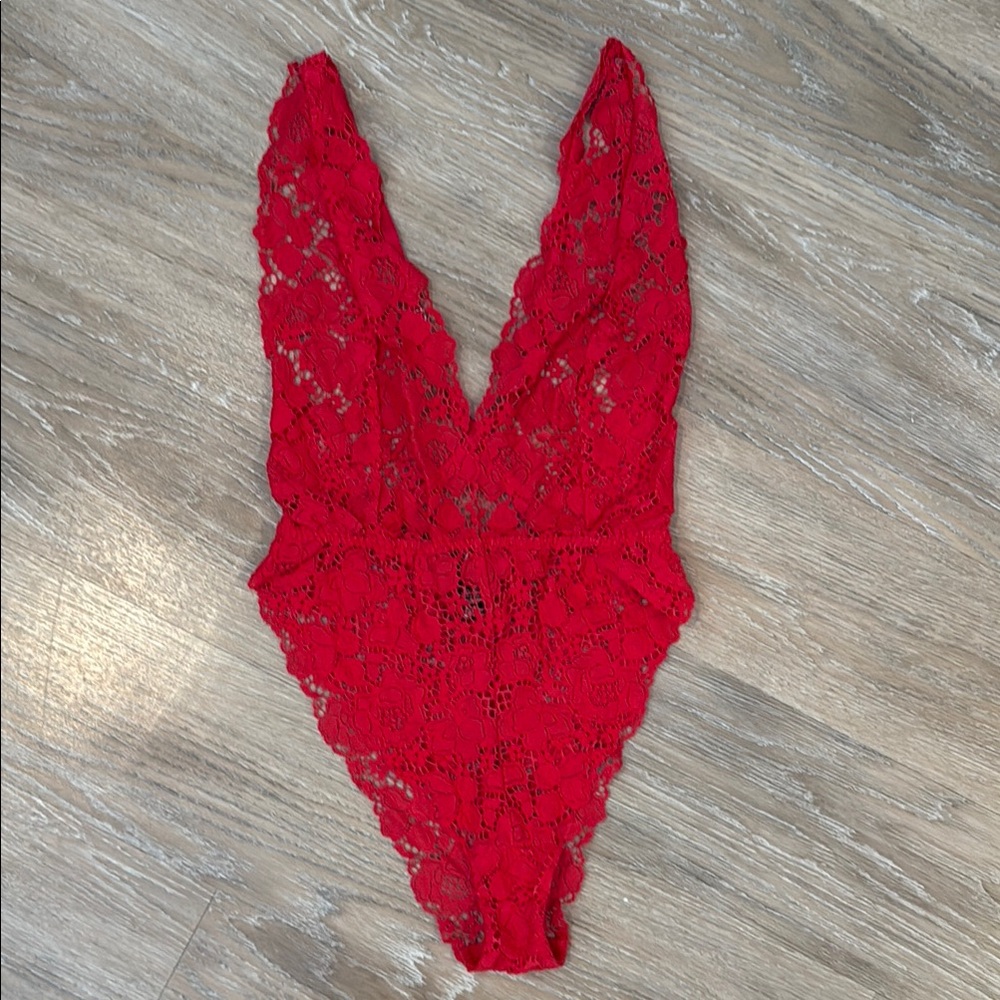 Victoria's Secret Red Lace Chemise